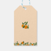 Kleine Süsse Orange Babydusche Geschenkanhänger (Rückseite)