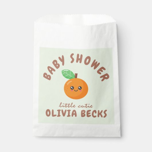Kleine Süsse Orange Babydusche Geschenktütchen (Vorderseite)