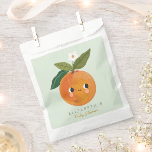 Kleine Süsse Orange Babydusche Geschenktütchen (Ausgeschnitten)