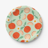 Kleine Süsse Orange Babydusche Pappteller (Vorderseite)