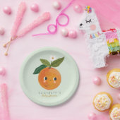 Kleine Süsse Orange Babydusche Pappteller (Party)
