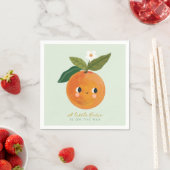 Kleine Süsse Orange Babydusche Serviette (Beispiel)