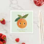 Kleine Süsse Orange Babydusche Serviette (Beispiel)