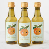 Kleine Süsse Orange Babydusche Weinetikett (Flaschen)