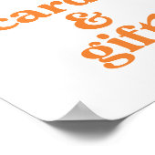 Kleine Süsse Orange Babyduschkarten und Geschenke Poster (Ecke)