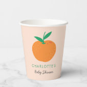 Kleine Süsse Orange Babyduschpapier Pappbecher (Rückseite)