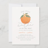 Kleine Süsse | Orange Blossom Spring Baby Dusche Einladung (Vorderseite)