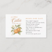Kleine Süsse Orange Books für Babydusche Begleitkarte (Vorderseite)