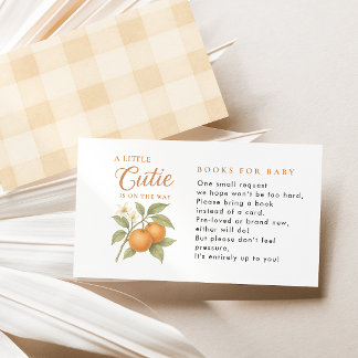 Kleine Süsse Orange Books für Babydusche Begleitkarte