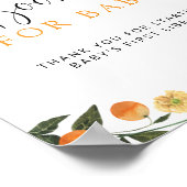 Kleine Süsse Orange Botanische Bücher für Babysign Poster (Ecke)