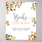 Kleine Süsse Orange Botanische Bücher für Babysign Poster (Vorne)