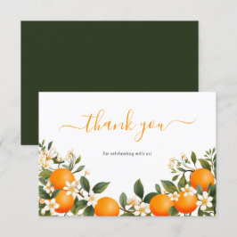 Kleine Süsse Orange Botanische Zitrusfrüchte Dankeskarte
