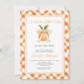 Kleine Süsse Orange Citrus 1. Geburtstag Einladung (Vorderseite)