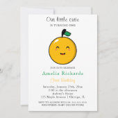 Kleine Süsse Orange Citrus 1. Geburtstag Einladung (Vorderseite)