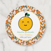 Kleine Süsse Orange Citrus 1. Geburtstag Geschenkanhänger (Rückseite)