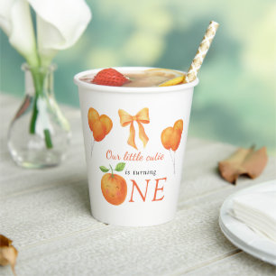 Kleine Süße Orange Citrus 1. Geburtstag Pappbecher