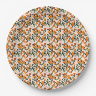 Kleine Süsse Orange Citrus 1. Geburtstag Pappteller