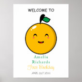 Kleine Süsse Orange Citrus 1. Geburtstag Poster (Vorne)