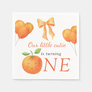 Kleine Süße Orange Citrus 1. Geburtstag Serviette
