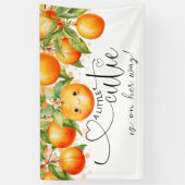 Kleine Süsse Orange Citrus Baby Dusche Banner (Vertikal)