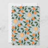 Kleine Süsse Orange Citrus Baby Dusche Einladung (Rückseite)