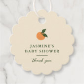 Kleine Süsse Orange Citrus Baby Dusche Geschenkanhänger (Vorderseite)