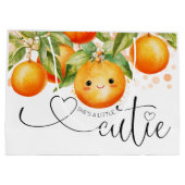 Kleine Süsse Orange Citrus Baby Dusche Große Geschenktüte (Rückseite)