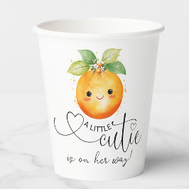 Kleine Süsse Orange Citrus Baby Dusche Pappbecher