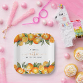 Kleine Süsse Orange Citrus Baby Dusche Pappteller (Party)
