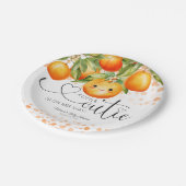 Kleine Süsse Orange Citrus Baby Dusche Pappteller (Schrägansicht)