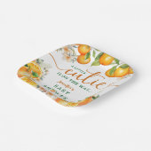 Kleine Süsse Orange Citrus Baby Dusche Pappteller (Gewinkelt)