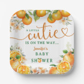 Kleine Süsse Orange Citrus Baby Dusche Pappteller (Vorderseite)