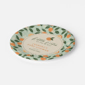 Kleine Süsse Orange Citrus Baby Dusche Pappteller (Schrägansicht)