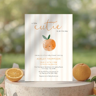 Kleine Süße Orange Citrus-Baby-Party Einladung