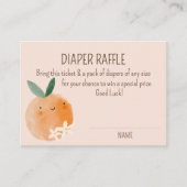 Kleine Süsse Orange Citrus Babydusche Windeln Begleitkarte (Vorderseite)
