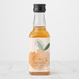 Kleine Süsse Orange Citrus Botanical Baby Dusche Alkoholflaschenetikett