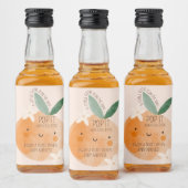 Kleine Süsse Orange Citrus Botanical Baby Dusche Alkoholflaschenetikett (Flaschen)