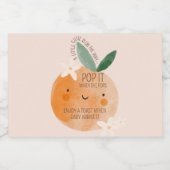 Kleine Süsse Orange Citrus Botanical Baby Dusche Alkoholflaschenetikett (Einzelnes Label)