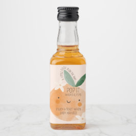 Kleine Süsse Orange Citrus Botanical Baby Dusche Alkoholflaschenetikett
