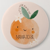 Kleine Süsse Orange Citrus Botanical Baby Dusche Button (Vorderseite)