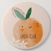Kleine Süsse Orange Citrus Botanical Baby Dusche Button (Vorderseite)