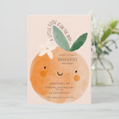 Kleine Süsse Orange Citrus Botanical Baby Dusche Einladung (Stehend Vorderseite)