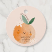 Kleine Süsse Orange Citrus Botanical Baby Dusche Geschenkanhänger (Vorderseite)