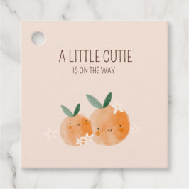 Kleine Süsse Orange Citrus Botanical Baby Dusche Geschenkanhänger
