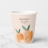 Kleine Süsse Orange Citrus Botanical Baby Dusche Pappbecher (Rückseite)