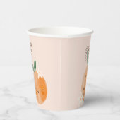 Kleine Süsse Orange Citrus Botanical Baby Dusche Pappbecher (Rechts)