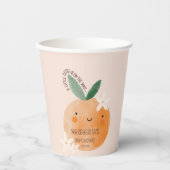 Kleine Süsse Orange Citrus Botanical Baby Dusche Pappbecher (Vorderseite)
