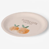 Kleine Süsse Orange Citrus Botanical Baby Dusche Pappteller (Schrägansicht)