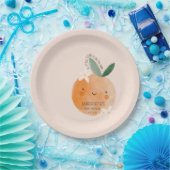 Kleine Süsse Orange Citrus Botanical Baby Dusche Pappteller (Party)