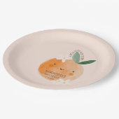 Kleine Süsse Orange Citrus Botanical Baby Dusche Pappteller (Schrägansicht)